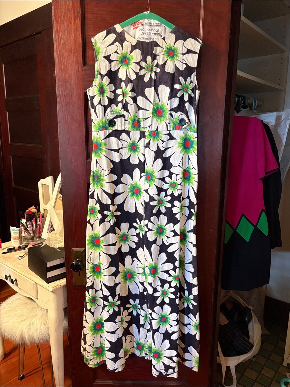 Sleeveless Black Floral Maxi Dress | Vintage Hawaii Vibes 🌺🌊🏝️